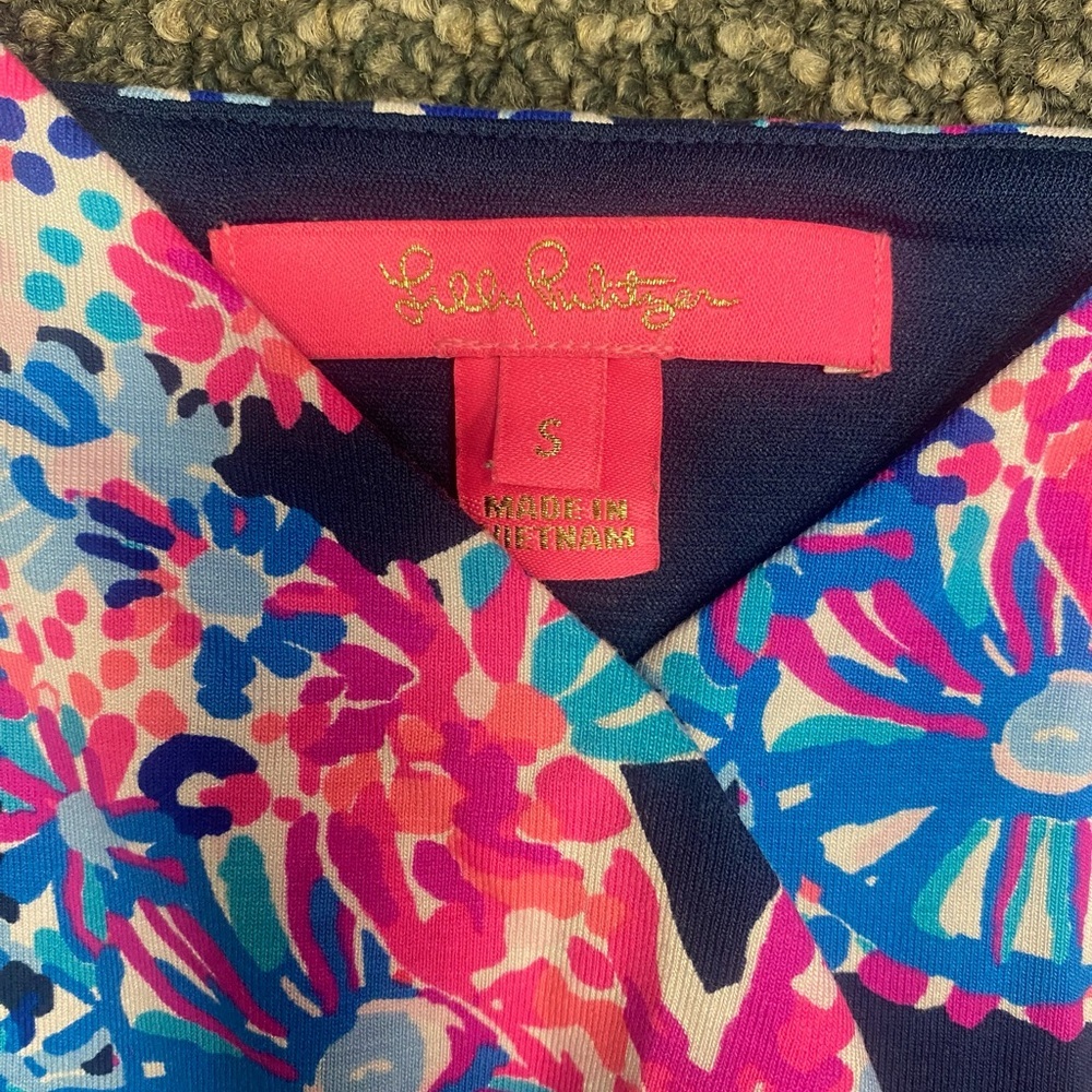 Lilly Pulitzer Dante Jumpsuit Stretchy High Tide Navy Turtle Amazement Size  S - Picture 10 of 16